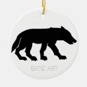Pictish Wolf Cutout Keramik Ornament (Vorne)