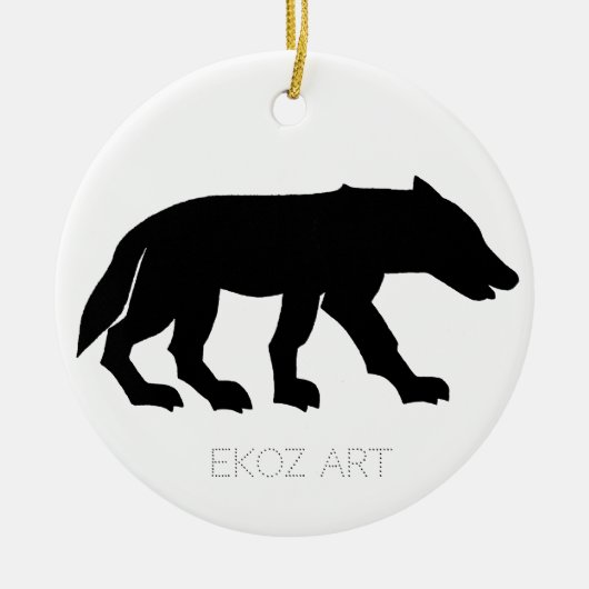 Pictish Wolf Cutout Keramik Ornament (Vorne)