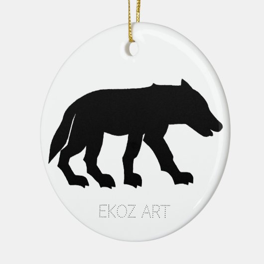 Pictish Wolf Cutout Keramik Ornament (Links)