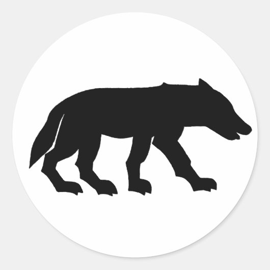 Pictish Wolf Cutout Runder Aufkleber (Vorderseite)