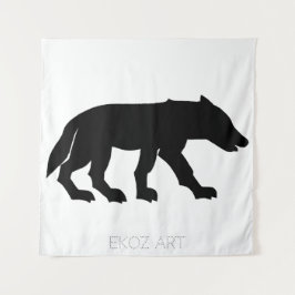 Pictish Wolf Cutout Wandteppich