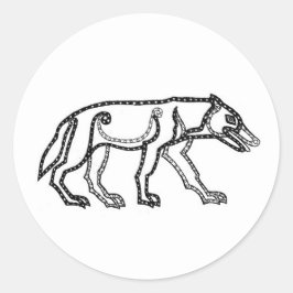 Pictish Wolf Runder Aufkleber