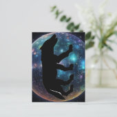 Pictish Wolf Space Orb Postkarte (Stehend Vorderseite)