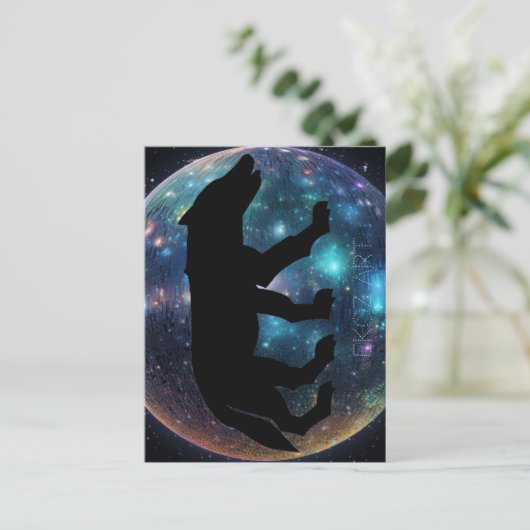 Pictish Wolf Space Orb Postkarte (Stehend Vorderseite)