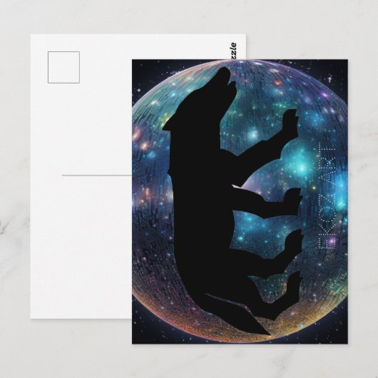 Pictish Wolf Space Orb Postkarte (Vorne/Hinten)