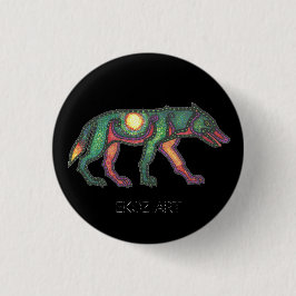 Pictish Wolf Sun Button