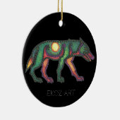 Pictish Wolf Sun Keramik Ornament (Rechts)