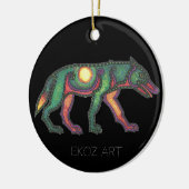Pictish Wolf Sun Keramik Ornament (Links)