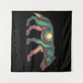 Pictish Wolf Sun Wandteppich (Vorderseite (Horizontal))