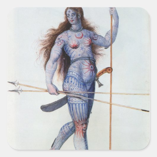 Pictish Woman Quadratischer Aufkleber (Vorderseite)