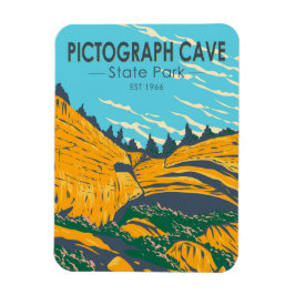 Pictograph Cave Staat Park Montana Vintag Magnet