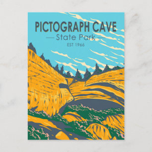 Pictograph Cave State Park Montana Vintage auf Deu Postkarte