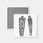 Pictograph Men-BW Magnet (Vorderseite/Rückseite)