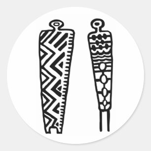 Pictograph Men-BW Runder Aufkleber