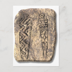 Pictograph men-stone postkarte