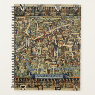 Pictorial Map Cambridge, England Planer