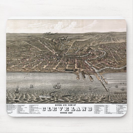 Pictorial Map Cleveland - Ohio - 1877 Mousepad (Vorne)
