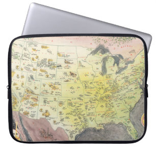Pictorial Map of America - Cartoon Skizzen Laptopschutzhülle