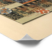 Pictorial Map of Cambridge, England Poster (Ecke)