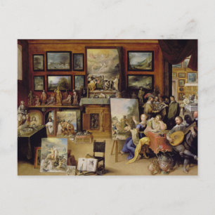 Pictura, Poesis und Musica in einem Pronkkamer Postkarte