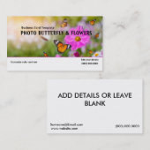 Picture Butterfly Garden Blume Visitenkarte (Vorne/Hinten)