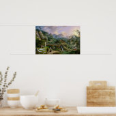 Picture Clock mit Aussicht über die Alpen Poster (Küche)