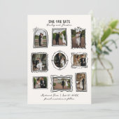 Picture Frames Hand Drawn Save The Date Card (Stehend Vorderseite)