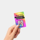 Picture ID Bright Neon Modern Rainbow Business Bad Ausweis (Handheld)