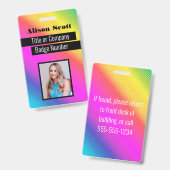 Picture ID Bright Neon Modern Rainbow Business Bad Ausweis (Vorder- & Rückseite)