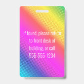 Picture ID Bright Neon Modern Rainbow Business Bad Ausweis (Rückseite)