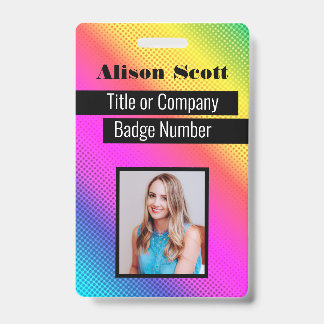Picture ID Bright Neon Modern Rainbow Business Bad Ausweis