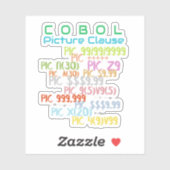Picture-Klausel in der Cobol-Programmiersprache Aufkleber (Blatt)