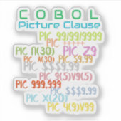 Picture-Klausel in der Cobol-Programmiersprache Aufkleber (Vorderseite)
