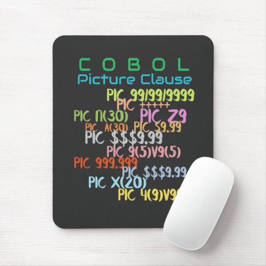 Picture-Klausel in der Cobol-Programmierung Mousepad (Mit Mouse)