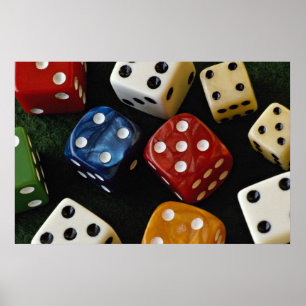 Picture of Multicolored dice Poster