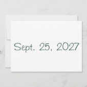 Picture Perfect Forest Green Text Save the Date Einladung (Rückseite)