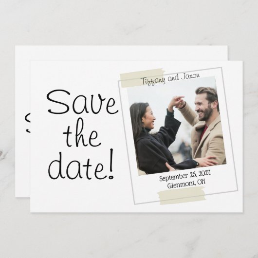 Picture Perfect Foto Style Save the Date Einladung (Vorne/Hinten)