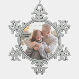 Picture-Perfect-Foto Weihnachts-Snowflake-Design Schneeflocken Zinn-Ornament