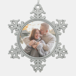 Picture-Perfect-Foto Weihnachts-Snowflake-Design Schneeflocken Zinn-Ornament