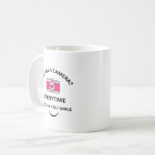 Picture Perfect Liebe Pink Camera Design Niedliche Kaffeetasse (Vorderseite Links)