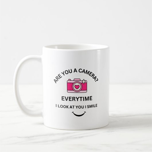 Picture Perfect Liebe Pink Camera Design Niedliche Kaffeetasse (Links)