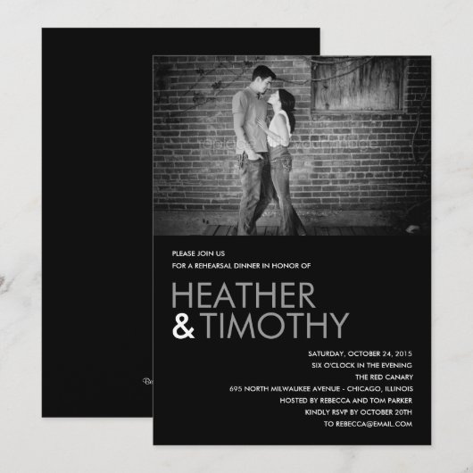 Picture Perfect Probe Dinner/Dusche Einladung (Vorne/Hinten)