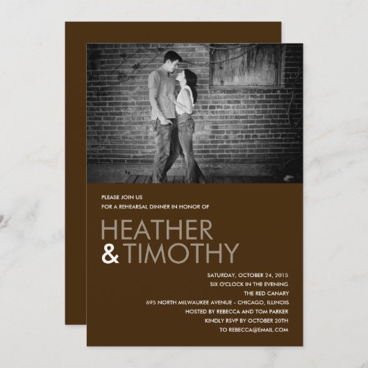 Picture Perfect Probe Dinner/Dusche Einladung (Vorne/Hinten)