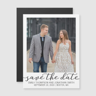 Picture Wedding Save the Date Magnets White Border Magneteinladung