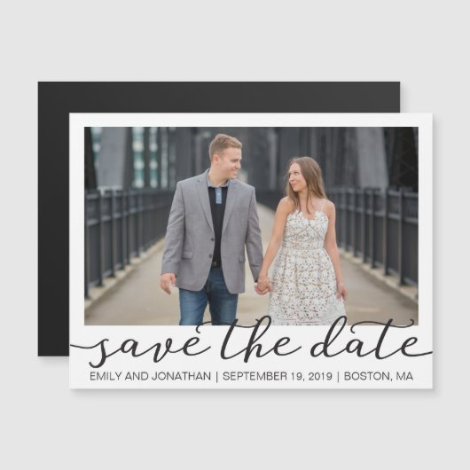Picture Wedding Save the Date Magnets White Border Magneteinladung (Vorne/Hinten)