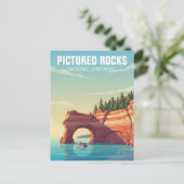 Pictured Rocks Michigan Reise Postkarte (Stehend Vorderseite)