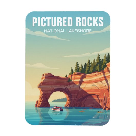 Pictured Rocks Michigan Travel Magnet (Vertikal)