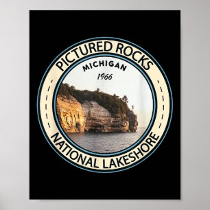 Pictured Rocks National Lakeshore Michigan Abzeich Poster