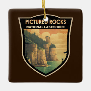 Pictured Rocks National Lakeshore Reise Vintage Keramikornament