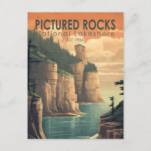 Pictured Rocks National Lakeshore Reise Vintage Postkarte